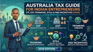 Australia Tax Guide for Indian Entrepreneurs — CIT, GST, Franking, DTAA & R&D Incentives (2026)