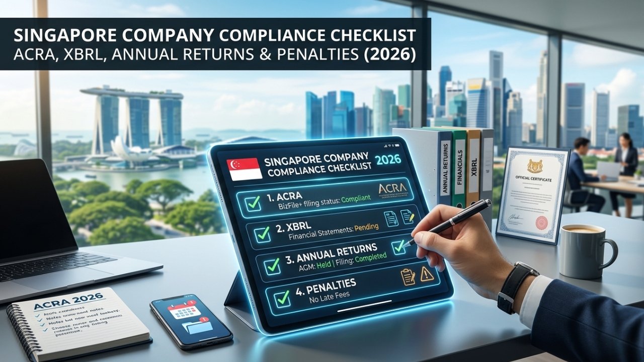 Singapore Company Compliance Checklist — ACRA, XBRL, Annual Returns & Penalties (2026)