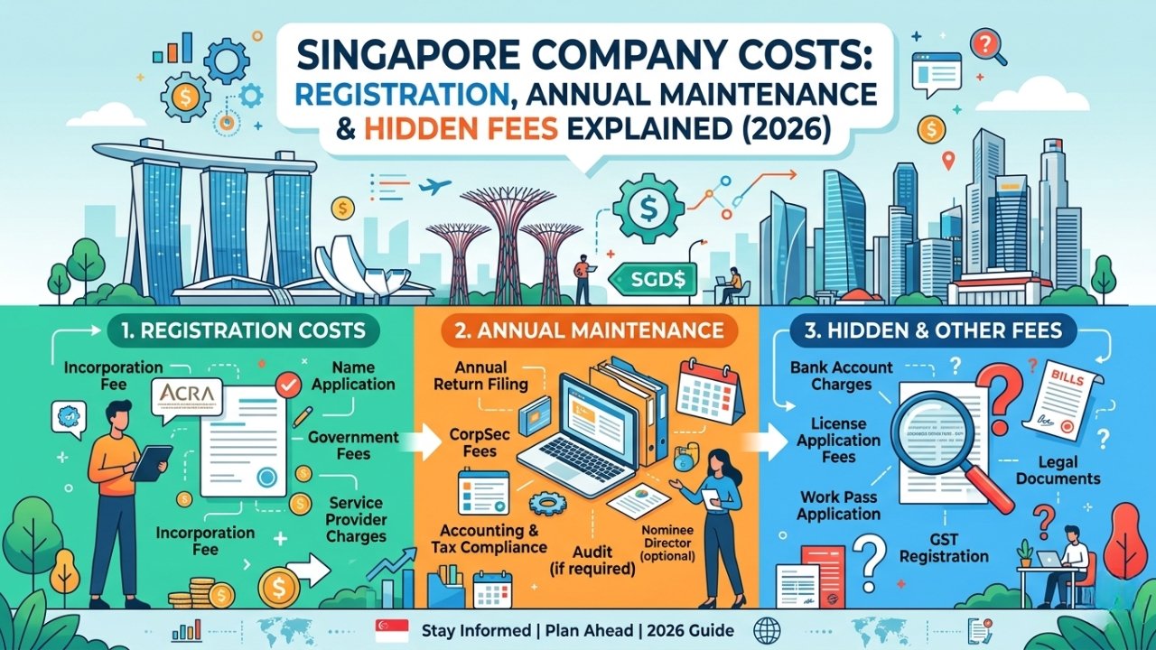 Singapore Company Costs — Registration, Annual Maintenance & Hidden Fees Explained (2026)