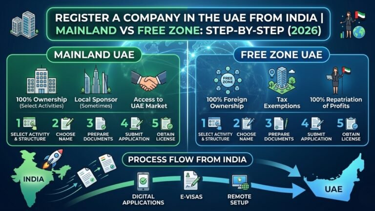 How to Register a Company in the UAE from India Mainland vs Free Zone, Step-by-Step (2026)