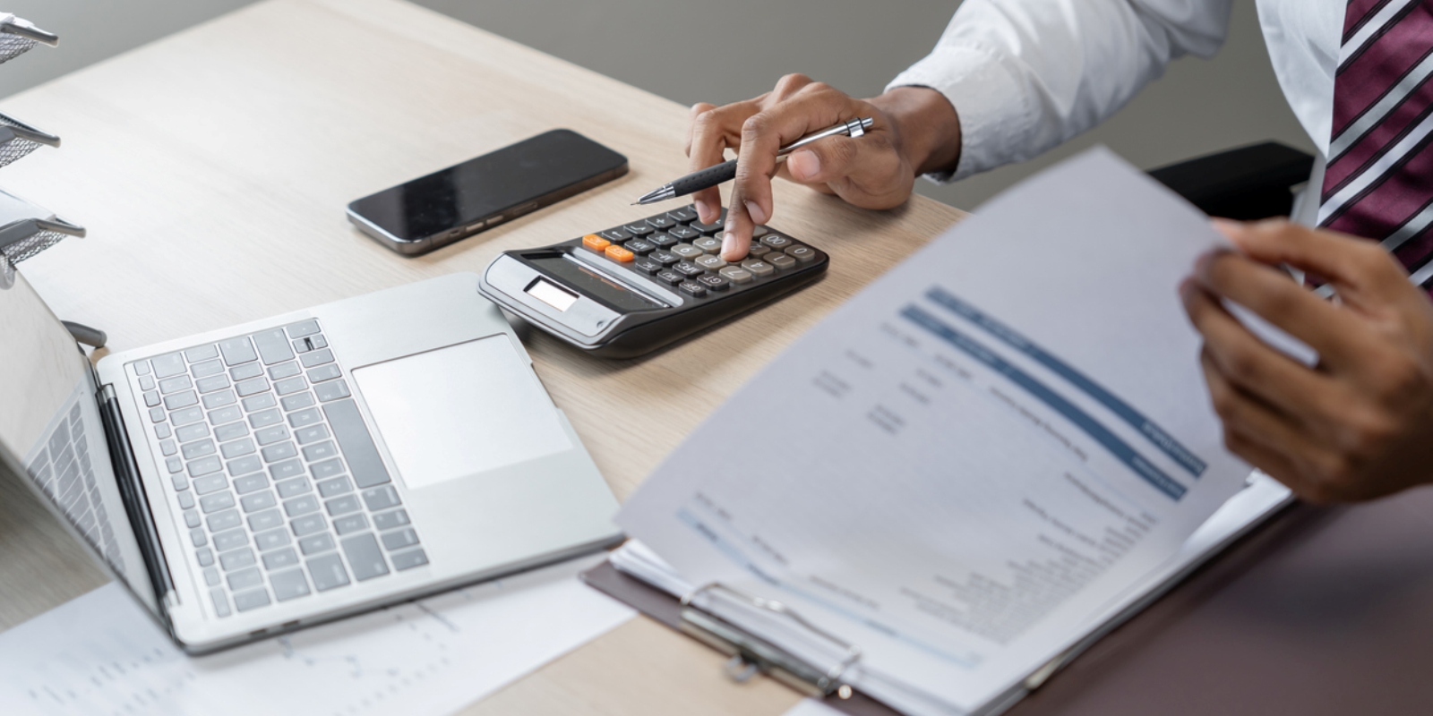 Account manager reviewing a business setup plan