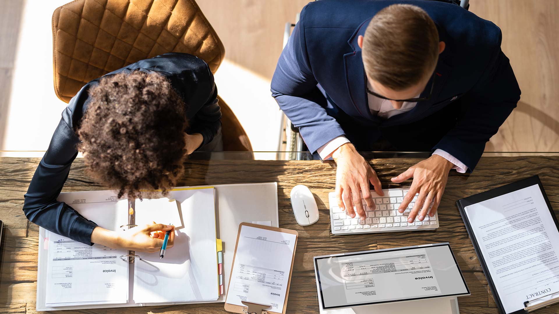 Financial adviser meeting a founder about an Irish company