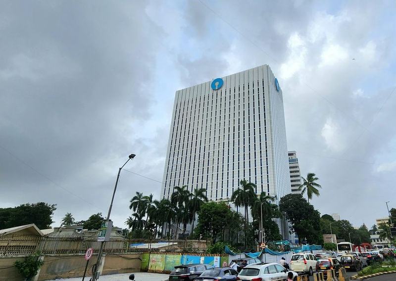 A bank headquarters tower at Nariman Point, Mumbai
